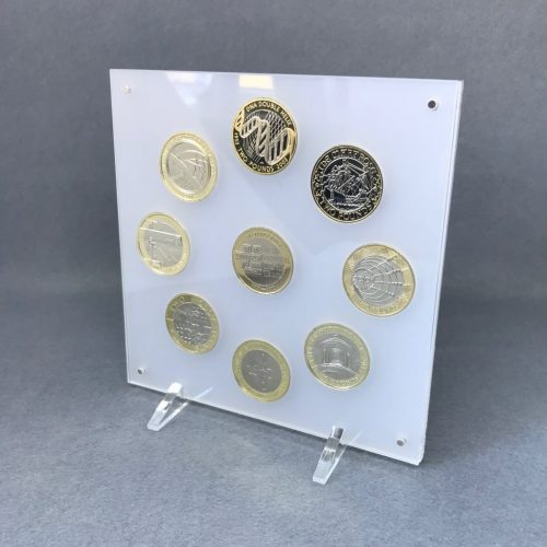 Acrylic Coin Display - 50p, £1 and £2 - ideal for proof or silver proof