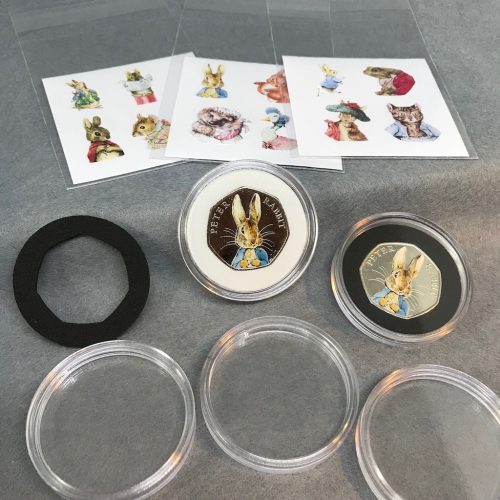 Beatrix Potter Decal Coloured Stickers - FULL SET inc 2018, + Coin Capsules and Inserts