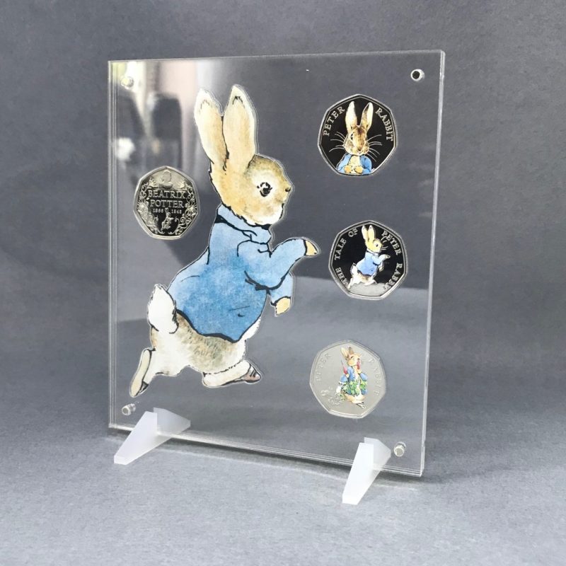Peter Rabbit 2018 50p, Beatrix Potter Collection Coins Display