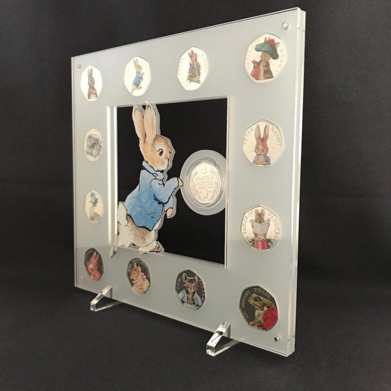 FREE Beatrix Potter Decal Stickers Complete Set + 13 Coin Peter Rabbit Acrylic Display - Image 2