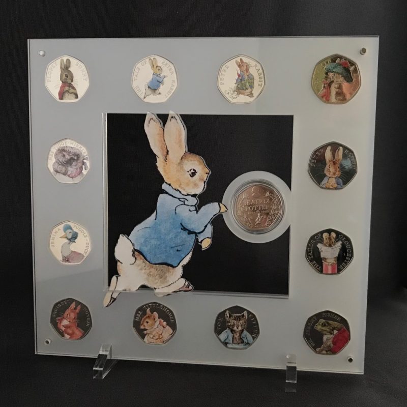FREE Beatrix Potter Decal Stickers Complete Set + 13 Coin Peter Rabbit Acrylic Display - Image 3
