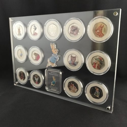 Peter Rabbit Ingot and Coin Display, Beatrix Potter Collection Perspex Display