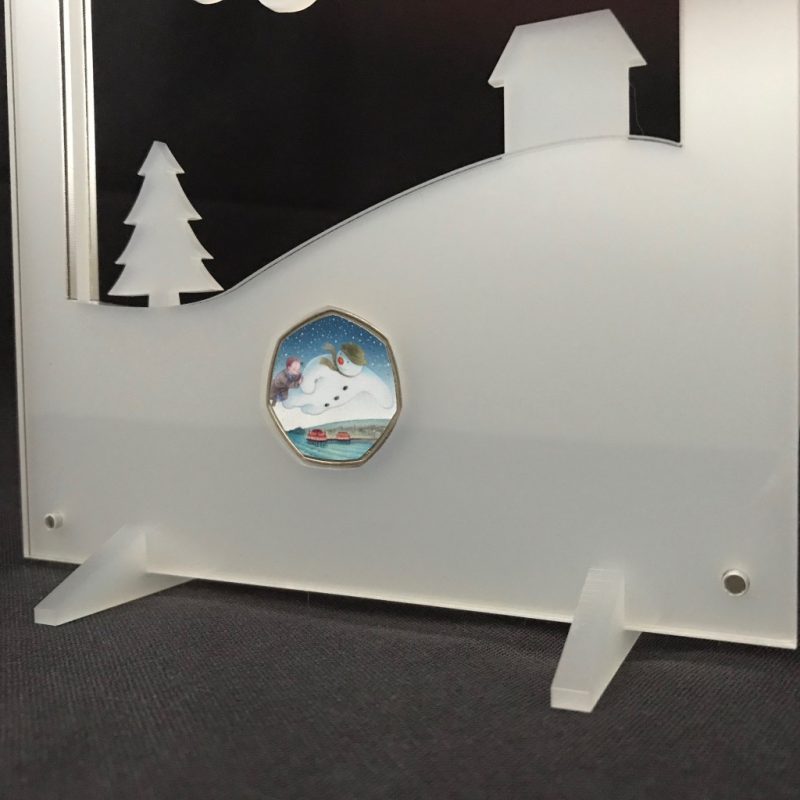 Snowman 2018 50p Coin Display, Acrylic Coin Stand (No Coin) - Image 3