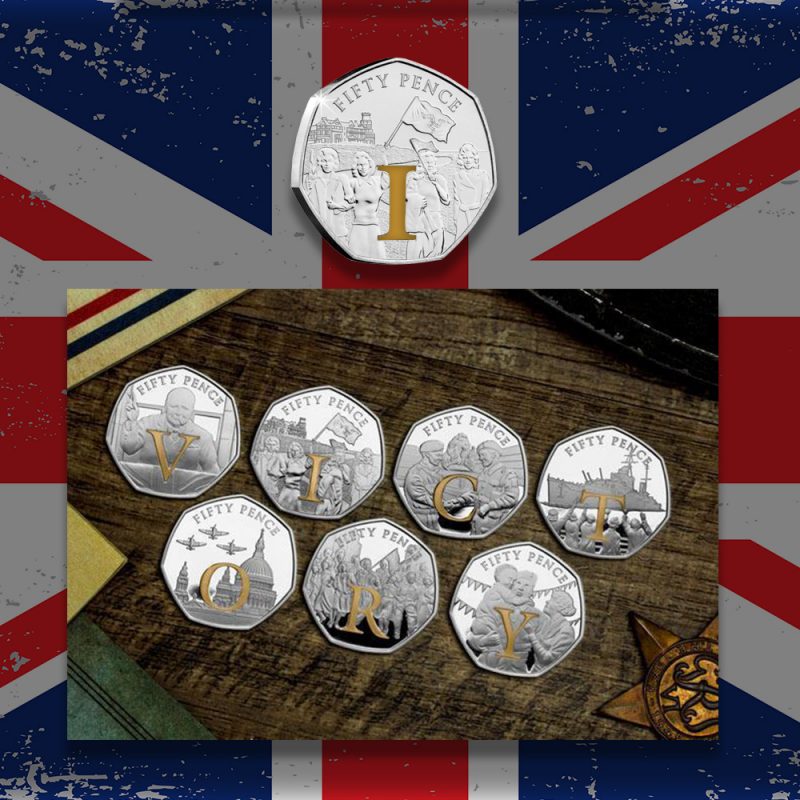 VICTORY 50p Coin Coloured Decal Stickers - Image 2