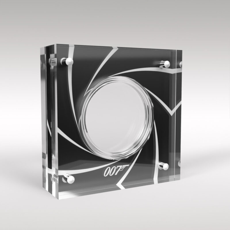 60 Years of James Bond Coin and Acrylic Display Case Holder - Image 4