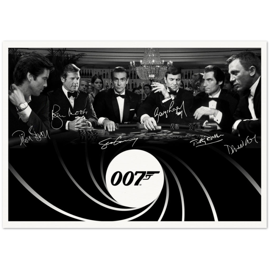 Signed James Bond Casino Print Wall Art Poster Frame Option - Picture 2 of 7