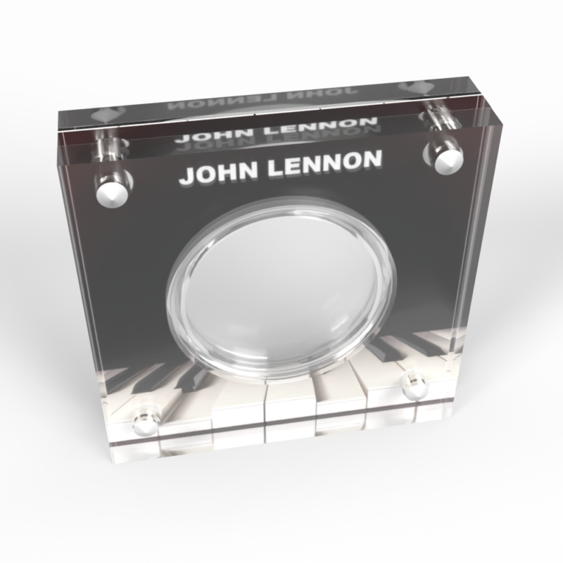 CD case with piano design and artist name