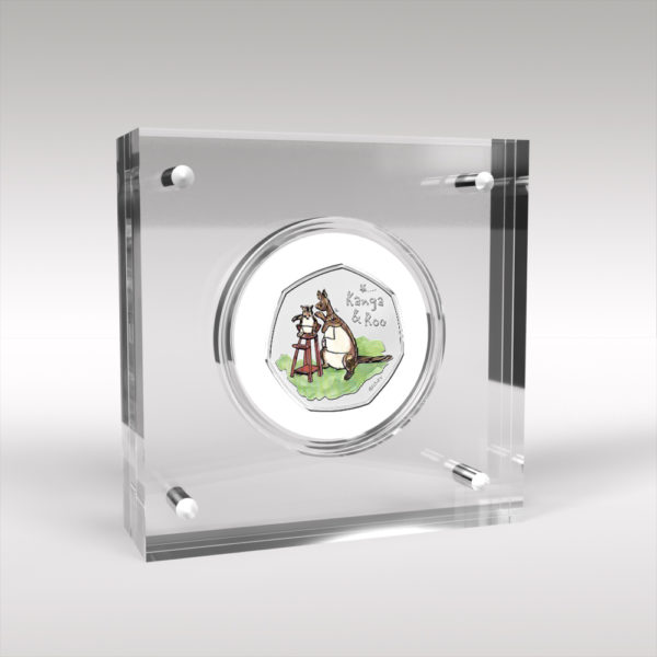 Kanga and Roo 50p Royal Mint Coin BU Coloured Decal Display