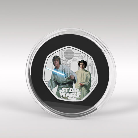Luke Skywalker Star Wars 50p Royal Mint 2023 Coloured Decal BU Coin 3