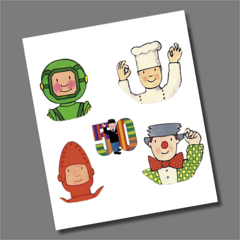 Mr Benn 50p Coin Coloured Decal Stickers