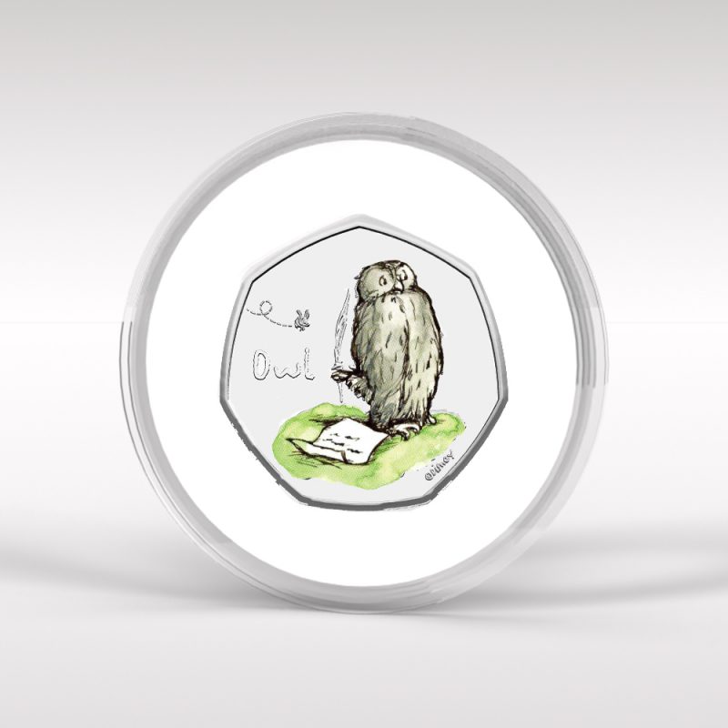 Owl 50p Royal Mint Coin BU Coloured Decal Display - Image 6