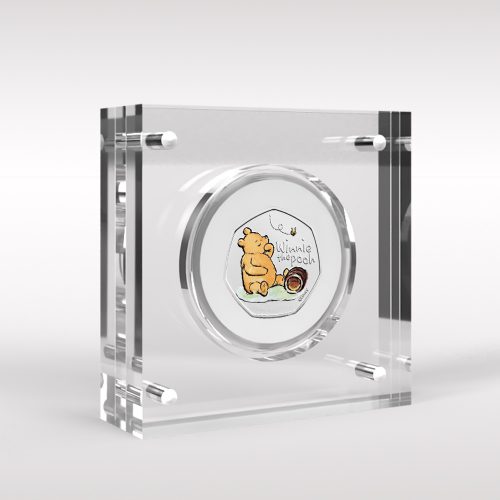 Winnie the Pooh 50p Royal Mint Coin BU Coloured Decal Display