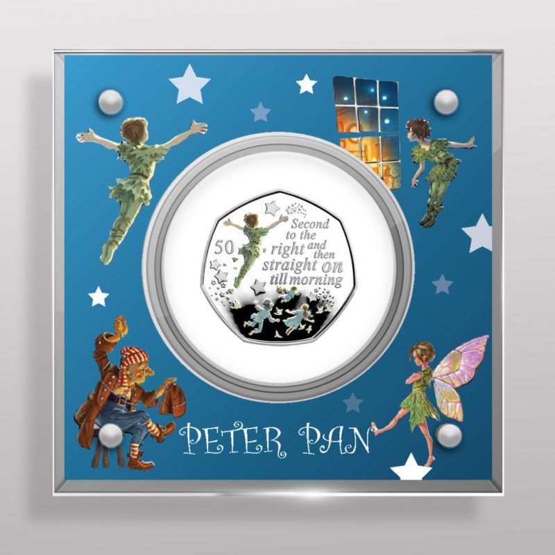Peter Pan 2019 BU 50p Coin in Perspex Display