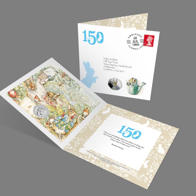 Peter Rabbit 2016 50p Coloured Decal Coin + Stamp Cover, Beatrix Potter Collection - Image 9