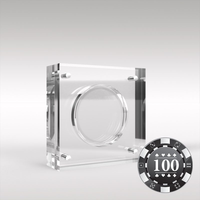 Poker Chip Acrylic Coin Display Holder Case