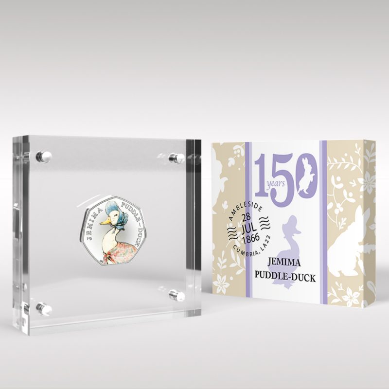 Beatrix Potter Collection 2016 50p Coins in Silver Proof Style Display - Image 2
