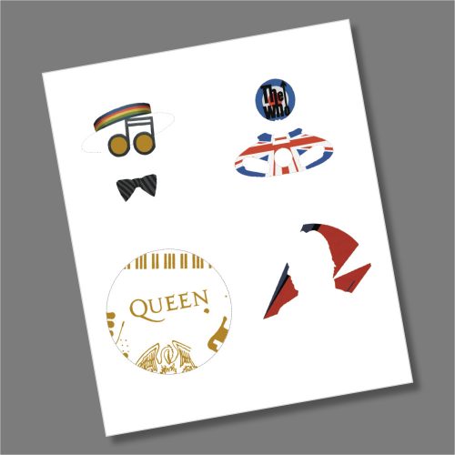 MUSIC LEGENDS £5 Coin Coloured Decal Stickers Transparent