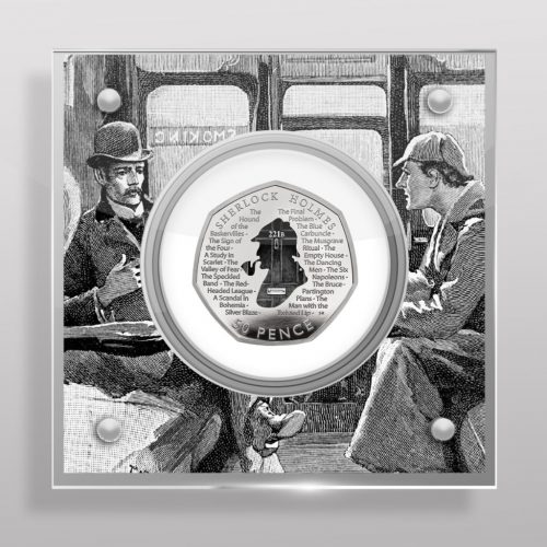 Sherlock Holmes 50p 221b Coin and Perspex Display