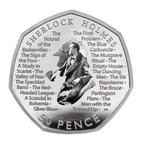 Sherlock Holmes 50p Grey Decal Uncirculated
