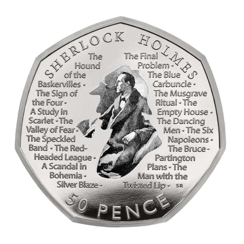 Sherlock Holmes 50p Grey Decal Uncirculated Perspex Display - Image 2