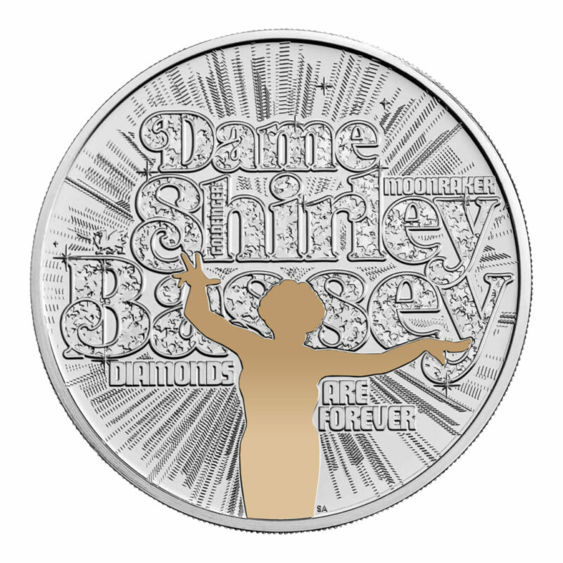 Dame Shirley Bassey 2023 Five Pound Coin Coloured Vinyl Decal - Image 2