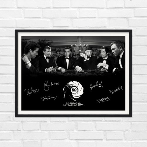Signed James Bond Casino Print Wall Art Poster Frame Option