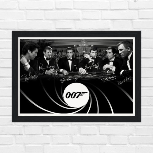 Signed James Bond Casino Print Wall Art Poster Frame Option