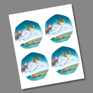 4 x The Snowman and James 2018 50p Coin Decal/Sticker Full