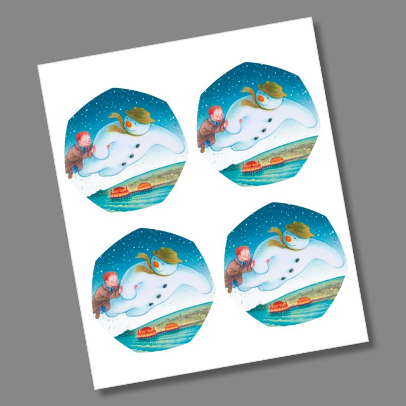 4 x The Snowman and James 2018 50p Coin Decal/Sticker Full