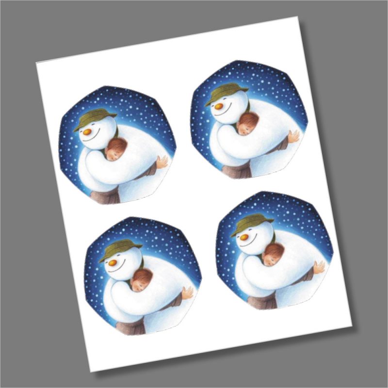 4 x The Snowman and James 2020 50p Coin Decal/Sticker Full