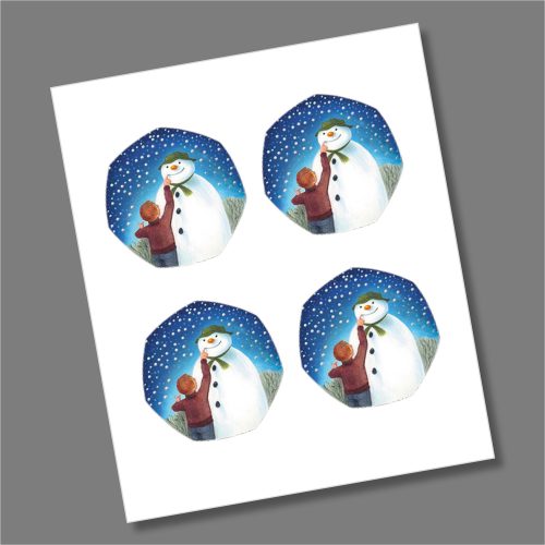 4 x The Snowman and James 2021 50p Coin Decal/Sticker Full