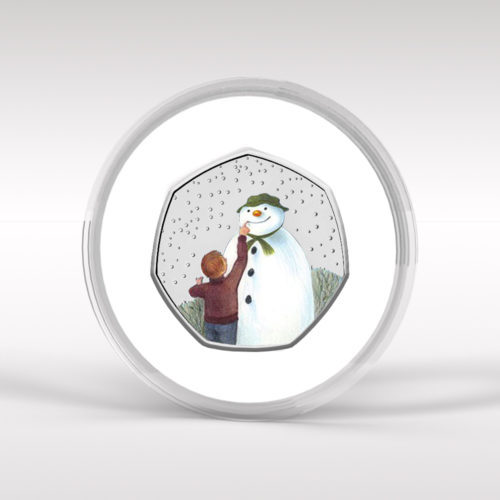 The Snowman 2021 Coloured Decal BU 50p Coin