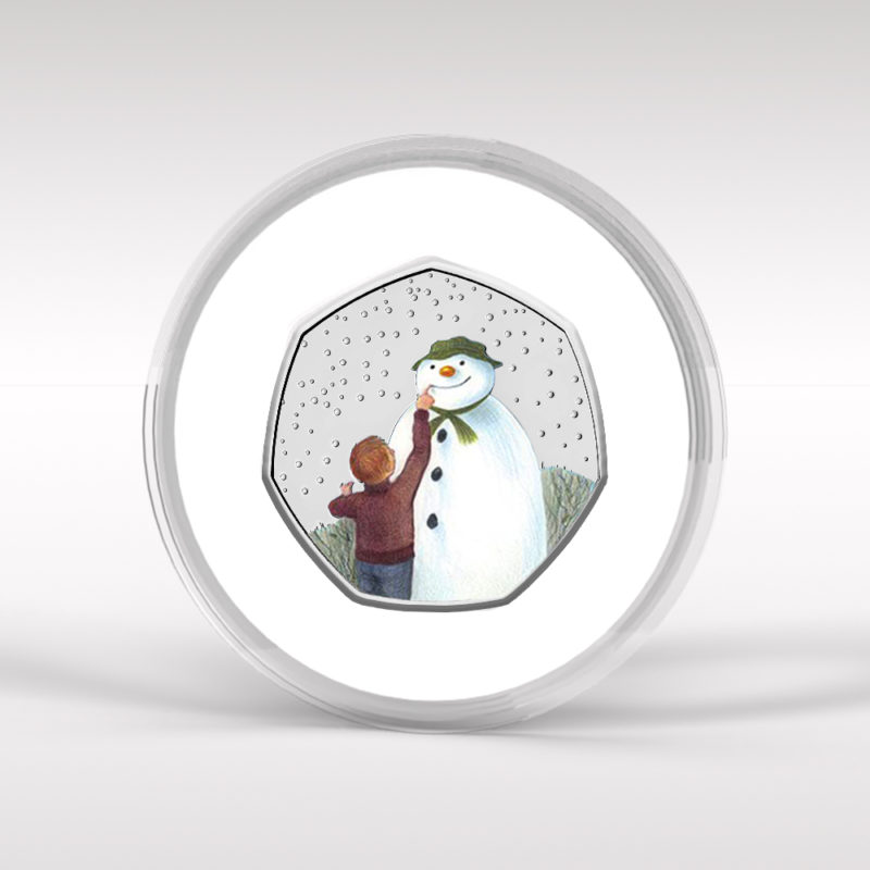 The Snowman 2021 Coloured Decal BU 50p Coin