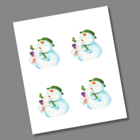 4 x The Snowman and Snowdog 2022 50p Cutout Coin Decal/Sticker
