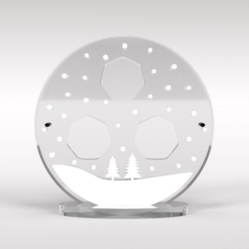 The Snowman Snow Scene 50p Acrylic Snow Globe Dome Coin Display