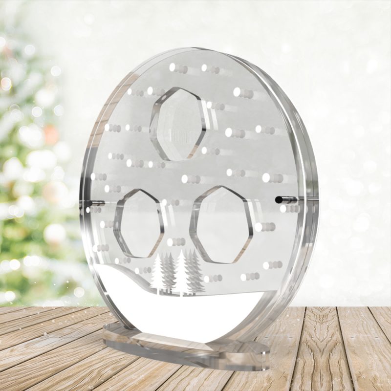 The Snowman Snow Scene 50p Acrylic Snow Globe Dome Coin Display - Image 2