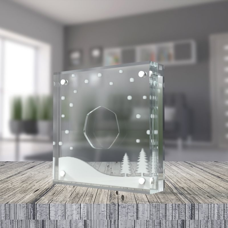 50p Snow Christmas Acrylic Display, ideal for The Snowman 50p Coin
