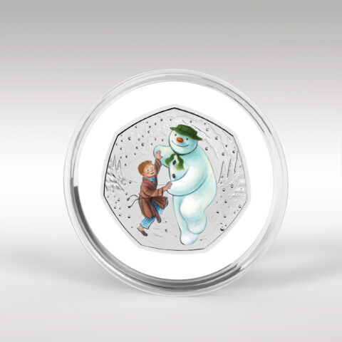 The Snowman and James 2023 Coloured Decal BU 50p Coin