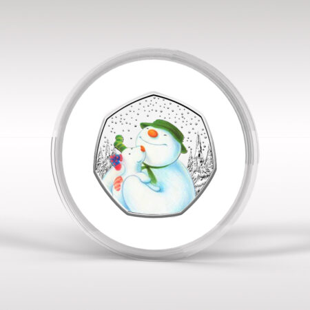 The Snowman and Snowdog 2022 Coloured Decal BU 50p Coin
