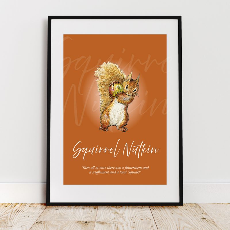 Squirrel Nutkin Wall Art Print Poster for A4 Frame