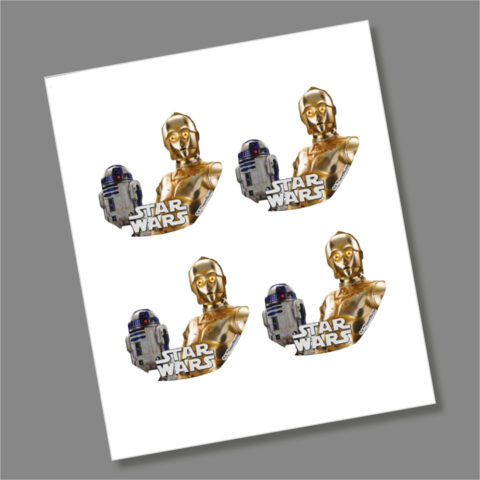 Star Wars 50p Coin 1 R2D2 C3PO 2023 Coin Decal Stickers