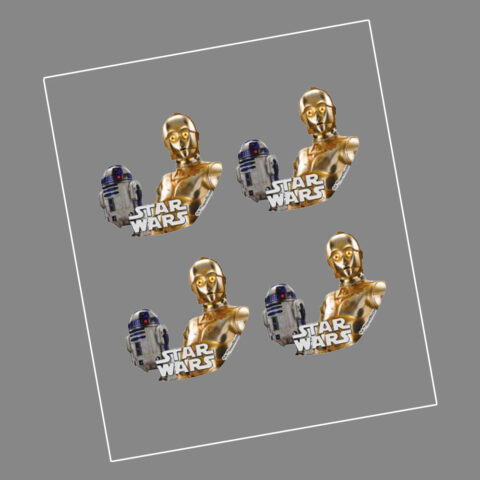 Star Wars 50p Coin 1 R2D2 C3PO 2023 Coin Decal Stickers Transparent