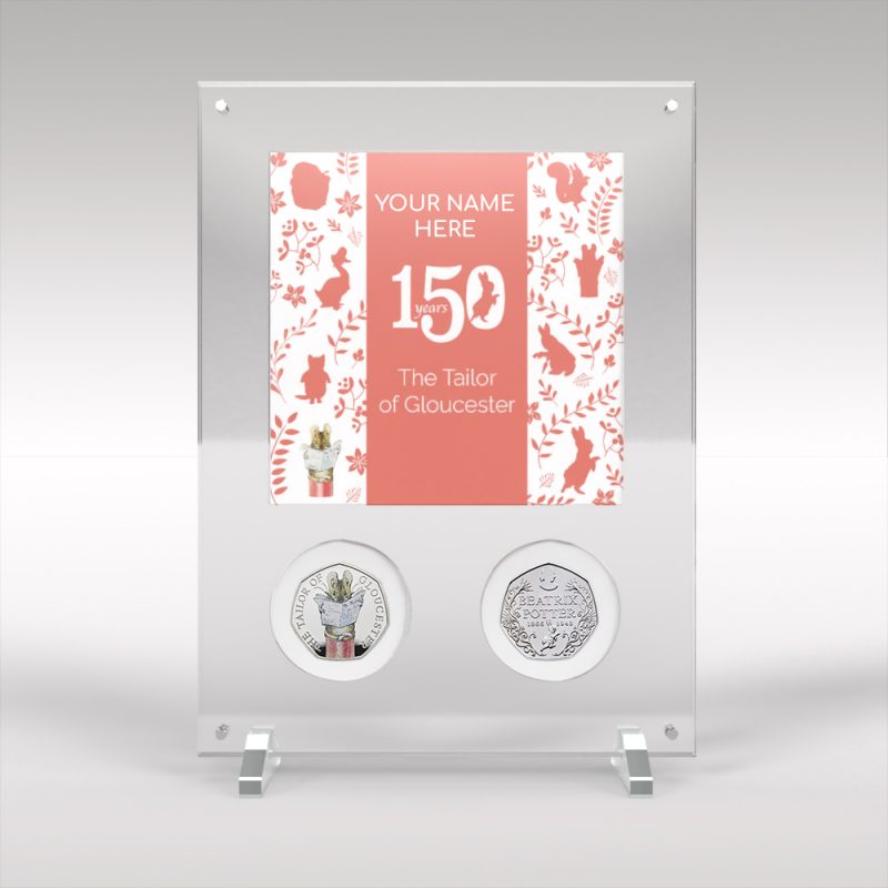 Personalised Tailor of Gloucester Beatrix Potter 50p Coin Display