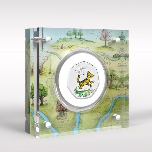 Tigger 50p Royal Mint Coin BU Coloured Decal Display