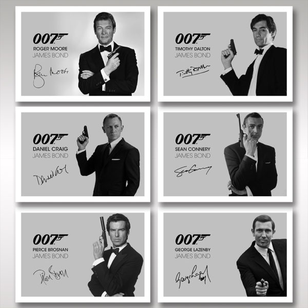 Set of 6 James Bond Wall Art Print Poster Unframed A2
