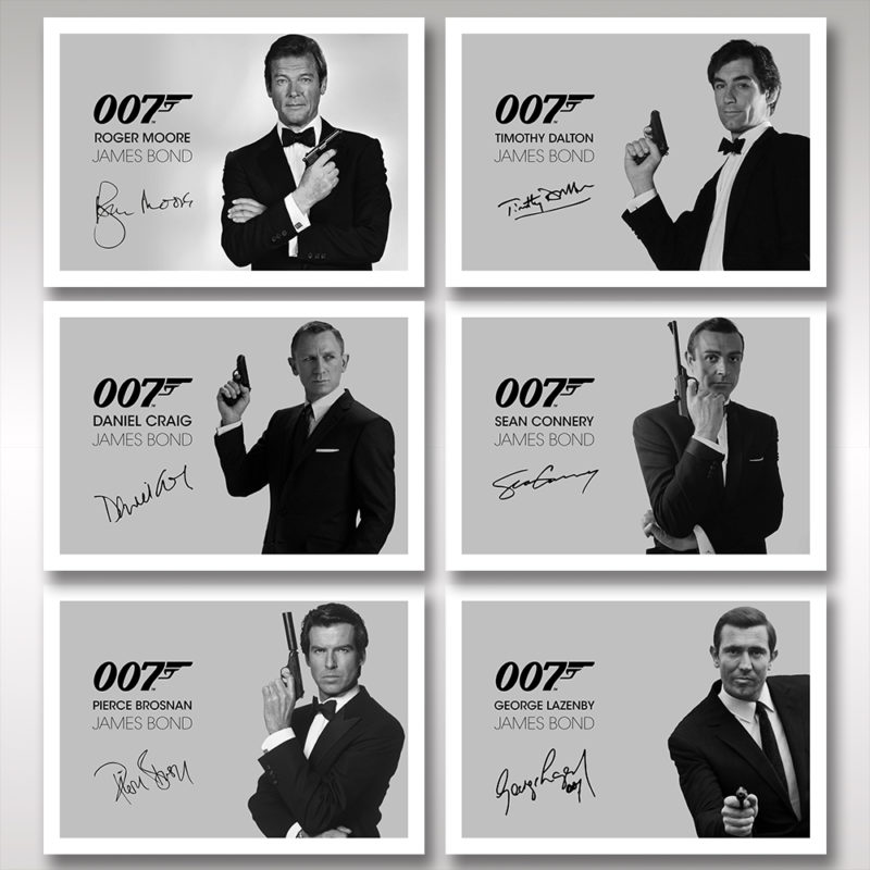 Set of 6 James Bond Wall Art Print Poster Unframed