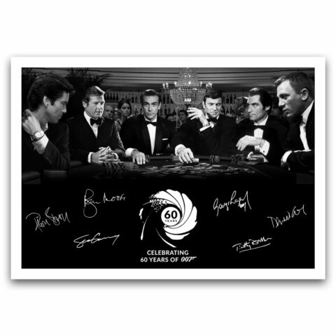 James Bond Casino Wall Art Print Poster Six Decades of 007 for A4 Frame