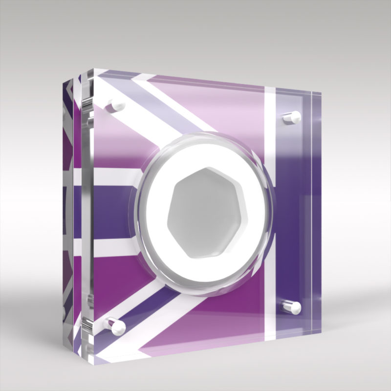 Royal Mint 50p Coin Acrylic Capsule Display Case Lilac Union Jack - Image 2