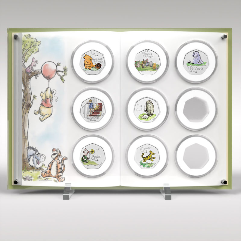 Winnie the Pooh 50p Coin Collection Acrylic Display and Coins