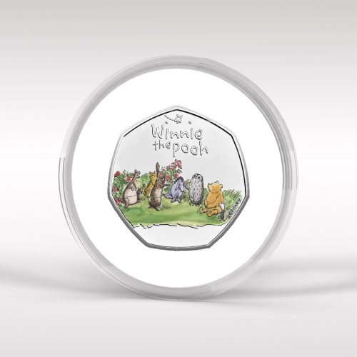 Winnie the Pooh and the Gang 50p Royal Mint Coin BU Coloured Decal